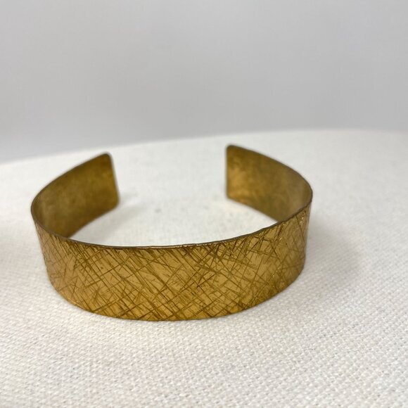 Handcrafted Adjustable Copper & Brass Cuff Bracelets Rustic Minimalist Artsy - Picture 3 of 16